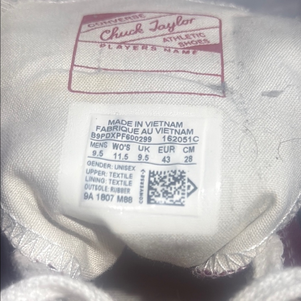 Converse Chuck Taylor Athletic Shoes - Cream and Burgundy - Picture 3 of 11